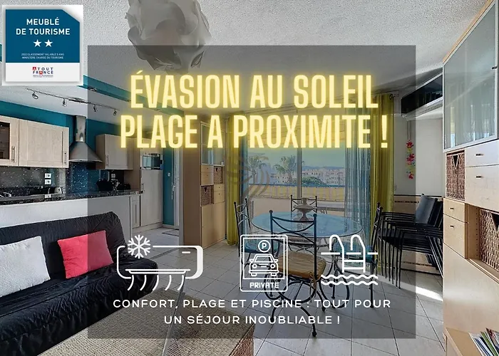 Appart 4 Pers - L\'Echapee D\'Ipanema, Classe 2 Etoiles - Terrasse, Garage, Piscine, 750 M Plage - Capitalchic Services Frejus